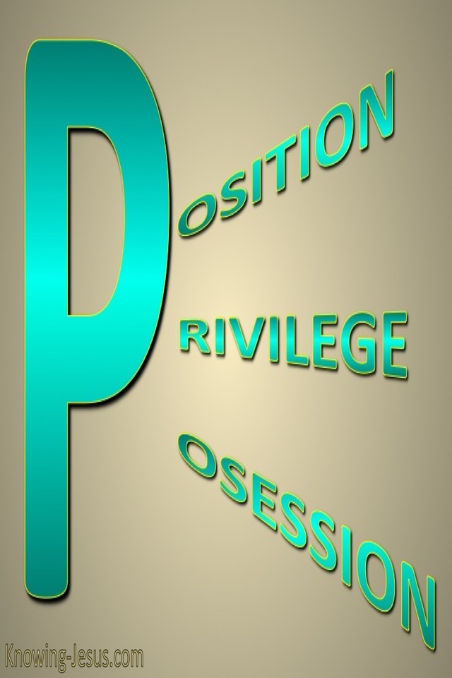Position, Possessions, Privileges (devotional) (aqua)